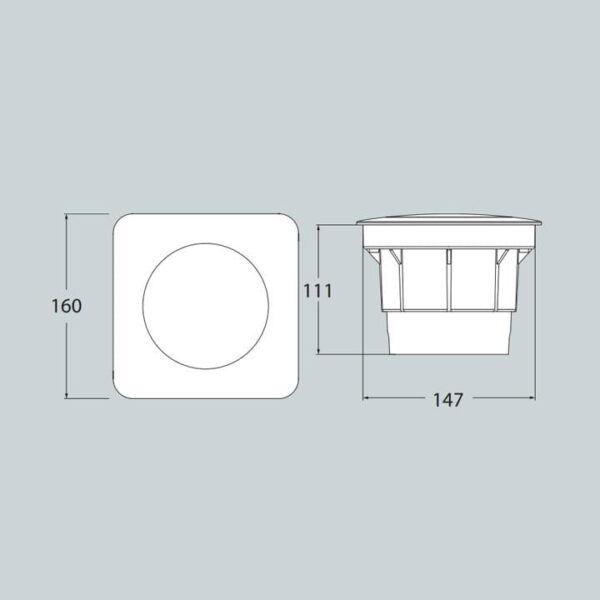 Faretto da incasso da terra Ceci 160 square in resina 10W 1200lm 4000K 1xGX53 con diffusore in plastica - Fumagalli - immagine 3