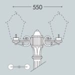 Braccio Bisso system 2l per palo 60mm  - Fumagalli