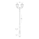 Palo da terra Tabor in resina 50W 6600lm 4000K 2xE27con diffusore in plastica trasparente - Fumagalli - immagine 2