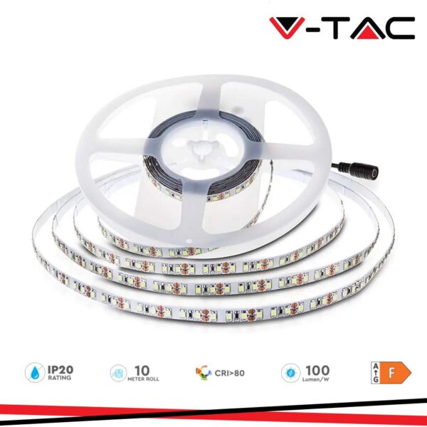Bobina 10m striscia LED 120LED/m 7.5W/m 750lm/m 120° IP65 - V-tac - immagine 1