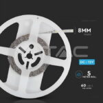 Bobina 5m striscia LED 60LED/m 4.2W/m 420lm/m 120° IP20 - V-tac - immagine 3