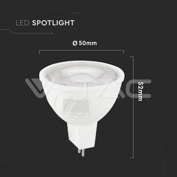 Lampadina LED SMD LED MR16 GU5.3 12V 6W 445lm 38° - V-Tac - immagine 3
