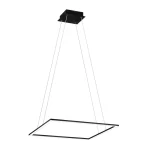 lampadario strisce led a sospensione a soffitto quadrato colore nero