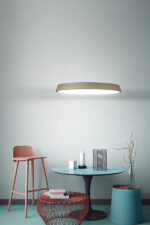 lampadario led a sospensione a soffitto un anello colore sabbia