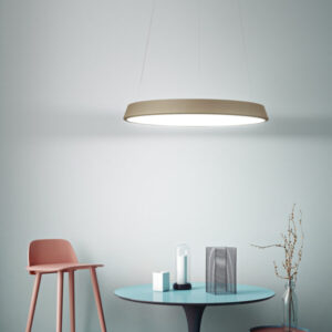 lampadario led a sospensione a soffitto un anello colore sabbia