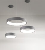 lampadari led a sospensione a soffitto rotonde colore grigio