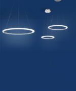lampadario strisce led a sospensione a soffitto rotondo ad anello