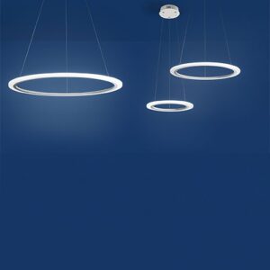 lampadario strisce led a sospensione a soffitto rotondo ad anello