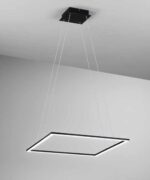 lampadario strisce led a sospensione a soffitto quadrato colore nero
