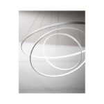 lampadario led a sospensione a soffitto rotondo tre anelli sottili in alluminio colore bianco