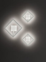 plafoniera led a parete quadrata colore bianco 3 dimensioni diverse