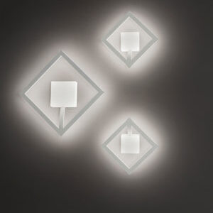 plafoniera led a parete quadrata colore bianco 3 dimensioni diverse