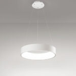 lampadario led a sospensione a soffitto un anello colore bianco