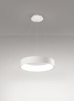 lampadario led a sospensione a soffitto un anello colore bianco