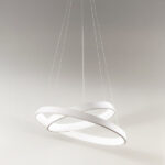 lampadario led a sospensione a soffitto due anelli colore bianco