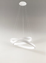 lampadario led a sospensione a soffitto due anelli colore bianco