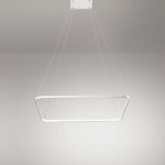 lampadario led a sospensione a soffitto quadrato in alluminio colore bianco