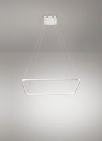 lampadario led a sospensione a soffitto quadrato in alluminio colore bianco