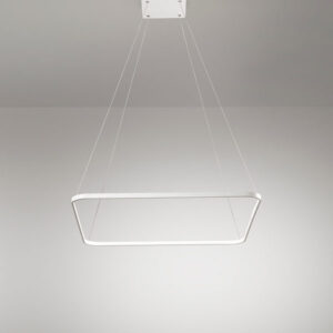 lampadario led a sospensione a soffitto quadrato in alluminio colore bianco