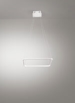 lampadario led a sospensione quadrata colore bianco in alluminio