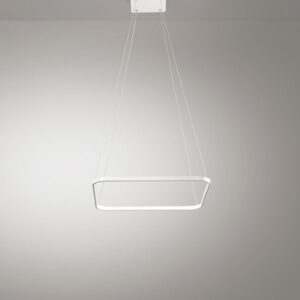 lampadario led a sospensione quadrata colore bianco in alluminio