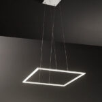 lampadario led a sospensione quadrata colore bianco in alluminio