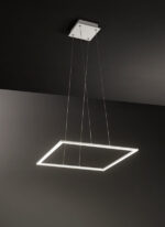 lampadario led a sospensione quadrata colore bianco in alluminio