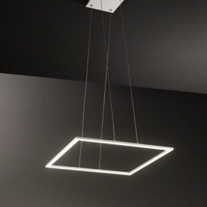 lampadario led a sospensione quadrata colore bianco in alluminio