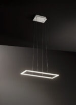 lampadario led a sospensione rettangolare colore bianco in alluminio