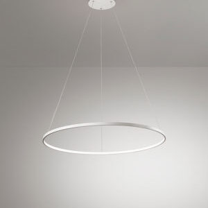 lampadario led a sospensione a soffitto rotondo un anelli sottili in alluminio colore bianco
