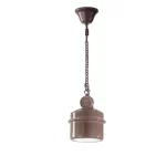 sospensione in ceramica laccata stile rustico color fango