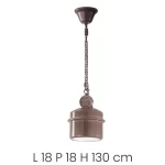 sospensione in ceramica laccata stile rustico color fango