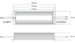 disegno tecnico descrizione dimensioni alimentatore LED Ledco 24100/67 uso esterno 24V 100W