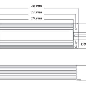 disegno tecnico descrizione dimensioni alimentatore LED Ledco 24100/67 uso esterno 24V 100W