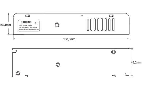 dimensioni alimentatore led 12V 24V 100W ledco