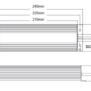 disegno tecnico descrizione dimensioni alimentatore led ledco 24v 150W uso esterno