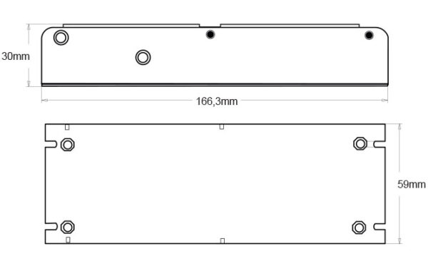 disegno tecnico descrizione dimensioni alimentatore led ledco tr-12150 150W 12V