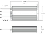 DISEGNO TECNICO DESCRIZIONE DIMENSIONI ALIMENTATORE LED LEDCO TR24200/67 200W 24V USO ESTERNO