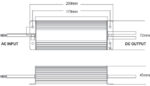 disegno tecnico descrizione dimensioni alimentatore led tr2460/67 uso esterno
