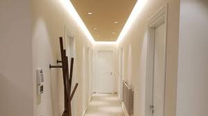 corridoio illuminato con strisce led