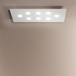Flet Plafoniere Led Soffitto Rettangolare quadrata colore bianco grande alluminio