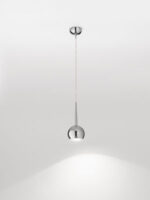 lampadario a sospensione in alluminio cromato a forma di tazza rovesciata 1 pezzi