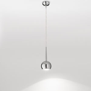 lampadario a sospensione in alluminio cromato a forma di tazza rovesciata 1 pezzi