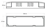 disegno tecnico descrizione dimensioni alimentatore lòedco tr24100/cl2 uso interno 24V 100W