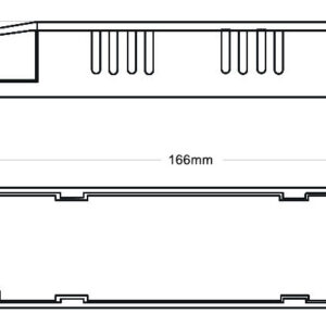 disegno tecnico descrizione dimensioni alimentatore lòedco tr24100/cl2 uso interno 24V 100W