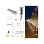 Faretto LED da incasso BARRET a pavimento e parete da esterno 1W 85lm 3000/4000K 40° IP67 in alluminio colore Nikel - Intec - immagine 2