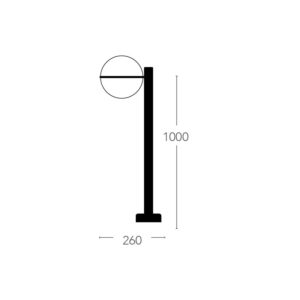 Paletto LED da giardino ORBIT 1xE27 max 60W IP44 in alluminio nero e acrilico mm 260x1000h Intec