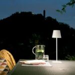 Lampada LED da tavolo DRINK grande ricaricabile 1,5W 190lm 3000K IP54 in alluminio dimmerabile mm 110x360h Intec - immagine 5