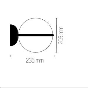 Applique Lanterna LED da esterno ORBIT in alluminio nero e acrilico 1xE27 max 60W Intec DIMENSIONI