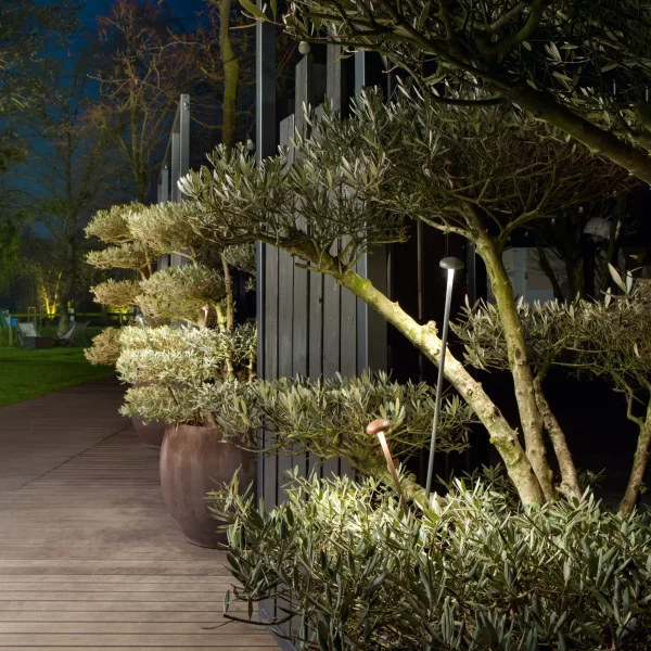 Paletto da esterno LED PUCK in alluminio colore corten LED 24V 3W IP65 360lm 3000K - Intec - immagine 2